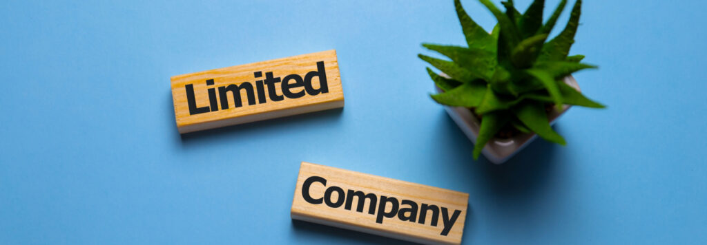 Limited company words concept on wooden cubes