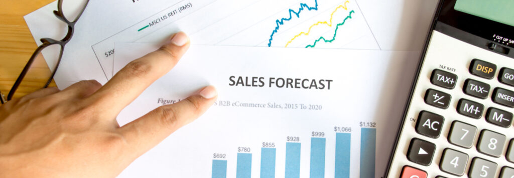 Financial accounting sales forecast graphs analysis