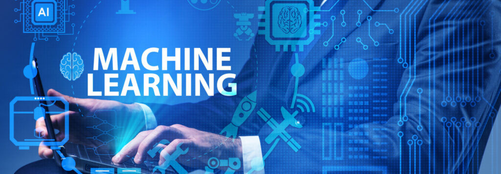 Machine learning concept with man